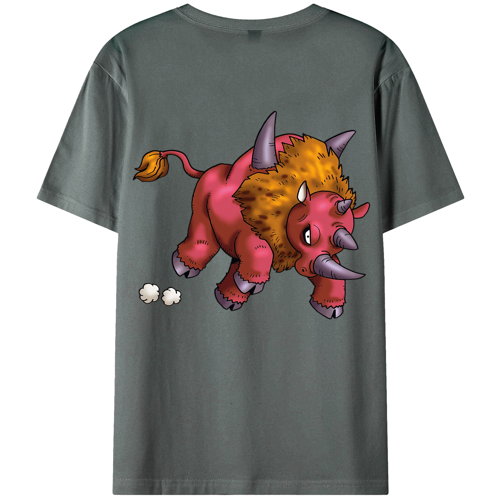 （画像用） ドラゴンクエスト Doragon Kuesuto Dragon Quest 綿100％ メンズ半袖Tシャツ（バックプリント） 通気性